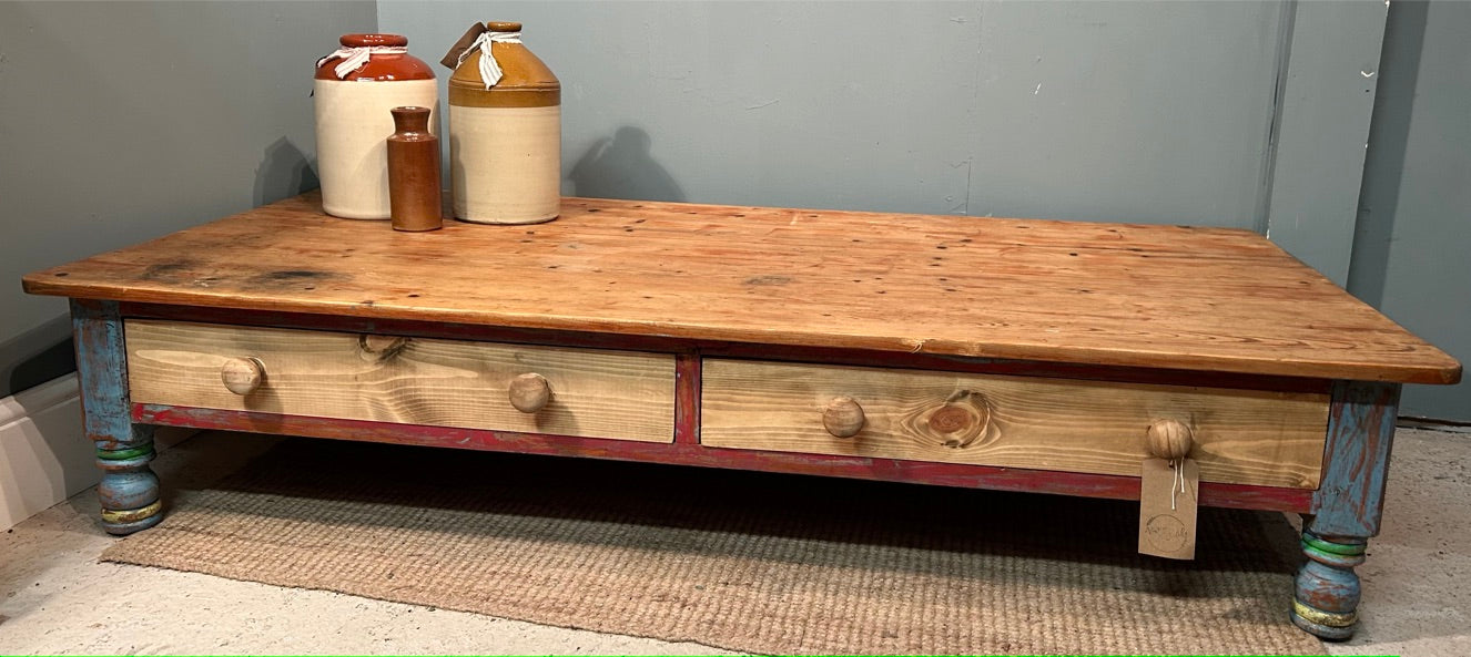 Rustic Large Painted Coffee Table
