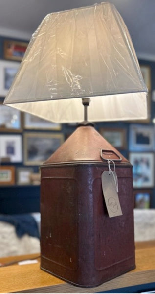 Rustic Vintage Motor Oil Pyramid Can Converted Lamp