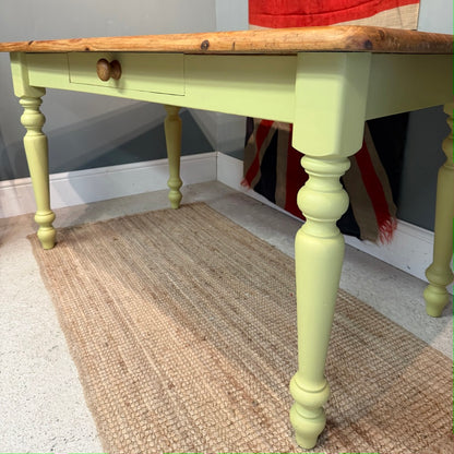 Small Vintage Painted Pine Farmhouse Table