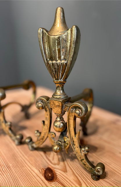 Vintage Brass Fire Dogs