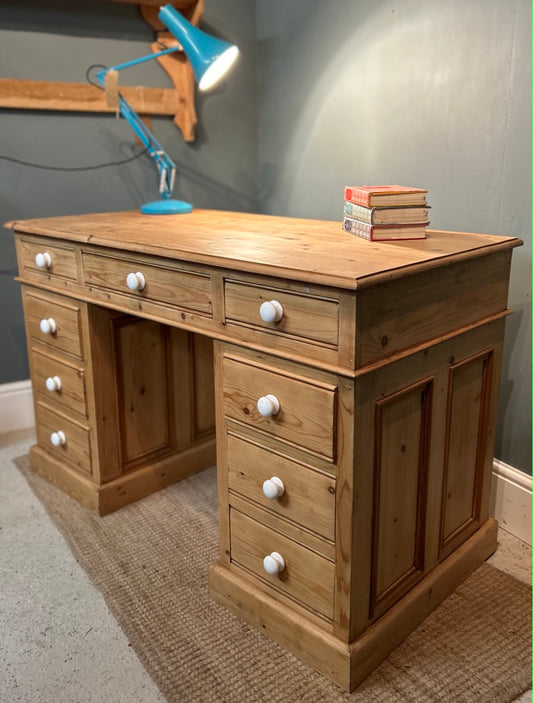 Vintage Pine Knee Hole Desk