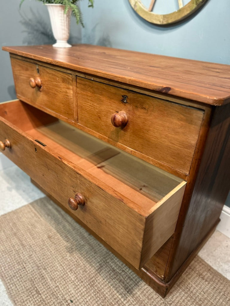 Large Antique Pine Chest of Drawers