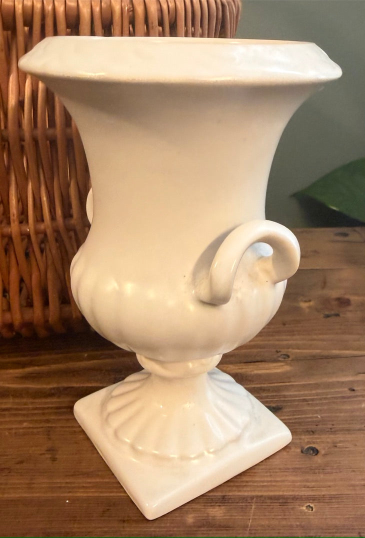 Vintage Shorter and Son Pottery White Vase