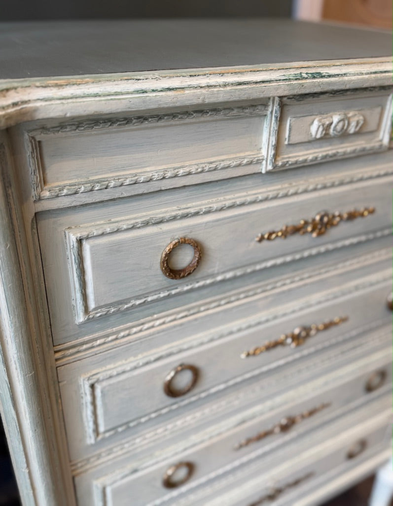 Painted French Vintage Chest of Drawers