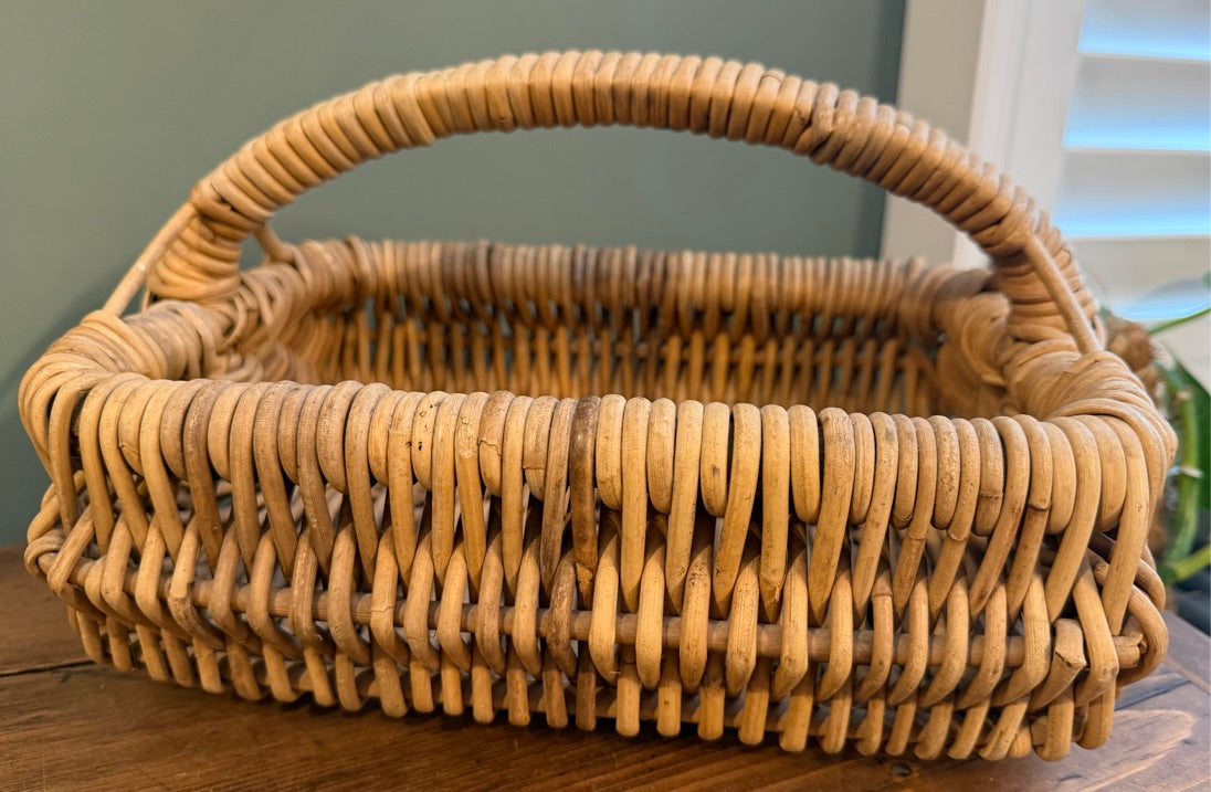 Vintage Wicker Handled Basket