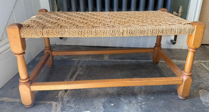 Double Vintage Woven Stool Bench