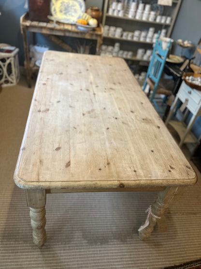 Antique Rustic Pine Farmhouse Table