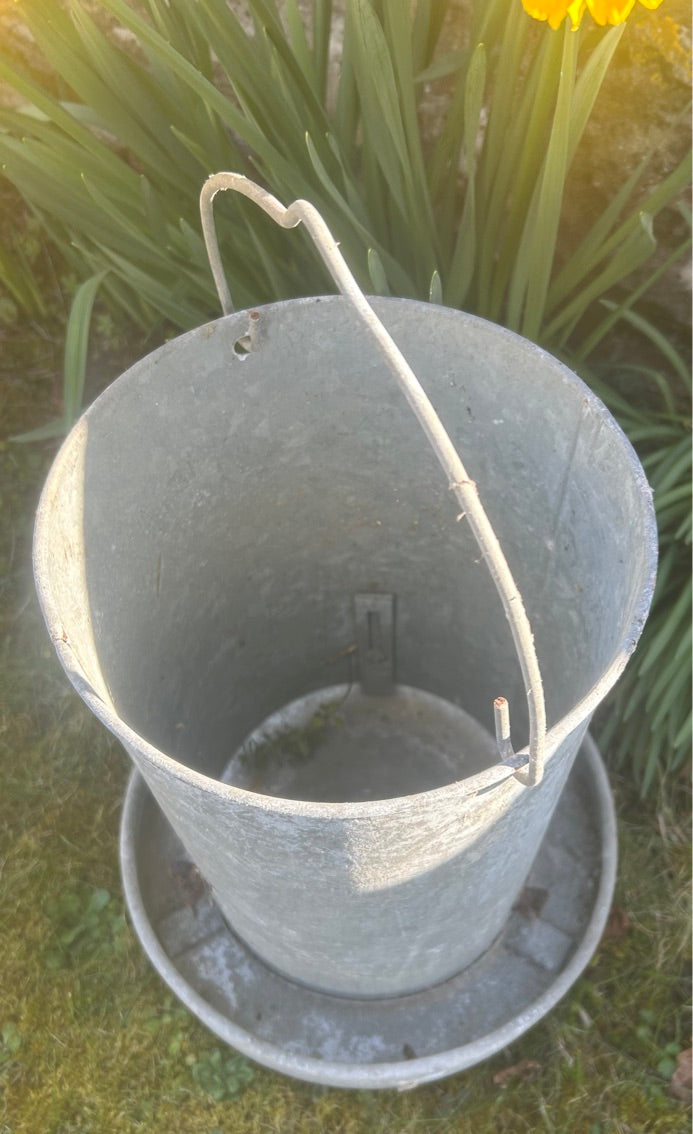 Reclaimed Galvanised Poultry Feeders - Great planters.