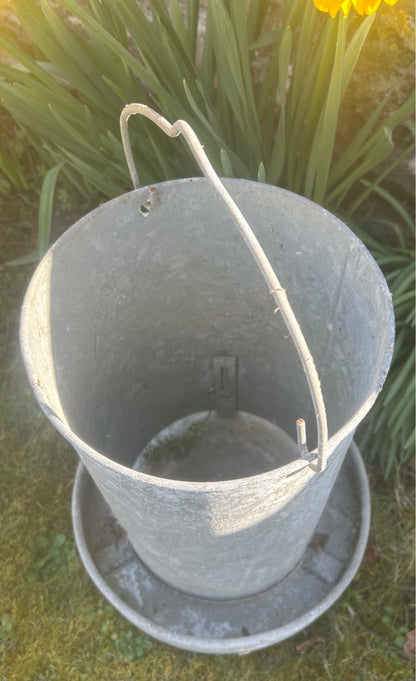 Reclaimed Galvanised Poultry Feeders - Great planters.