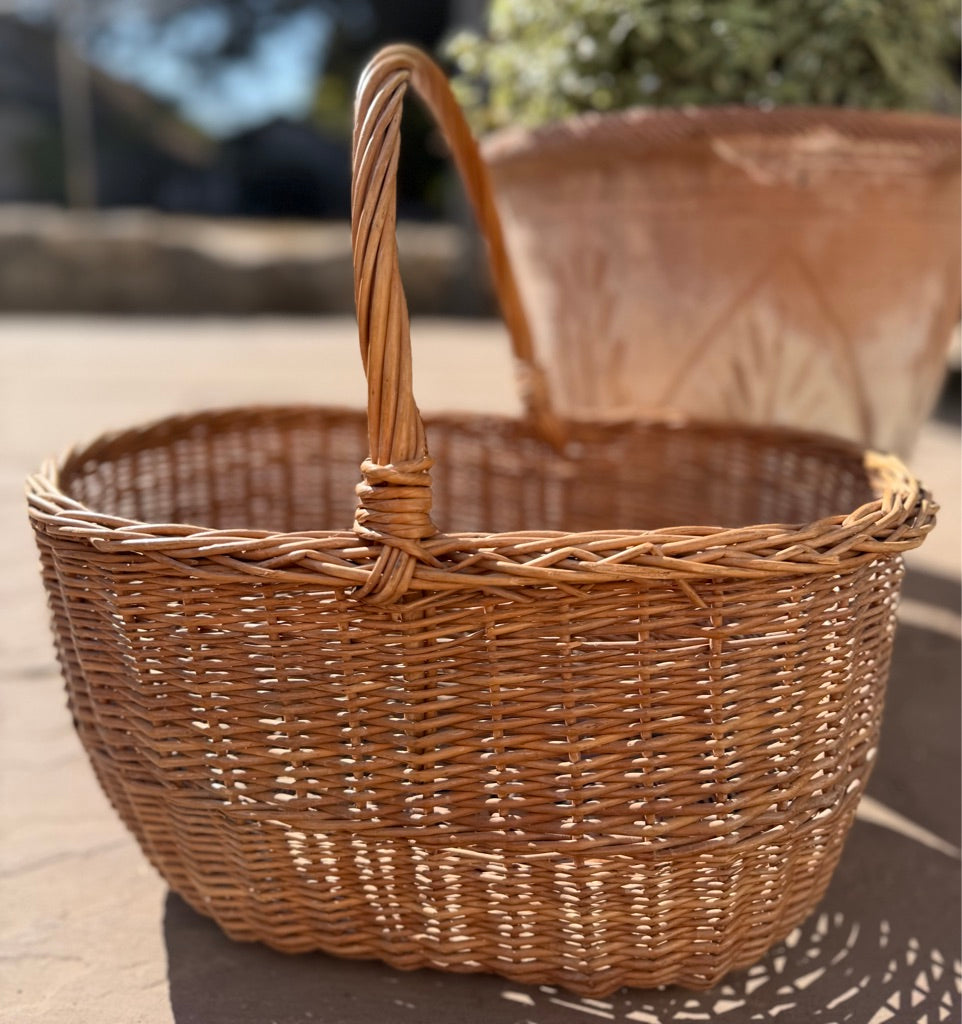 Vintage Wicker Handled Basket