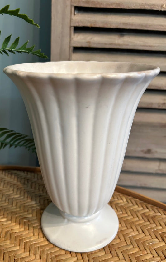 Vintage Dartmouth Pottery White Mantel Vase
