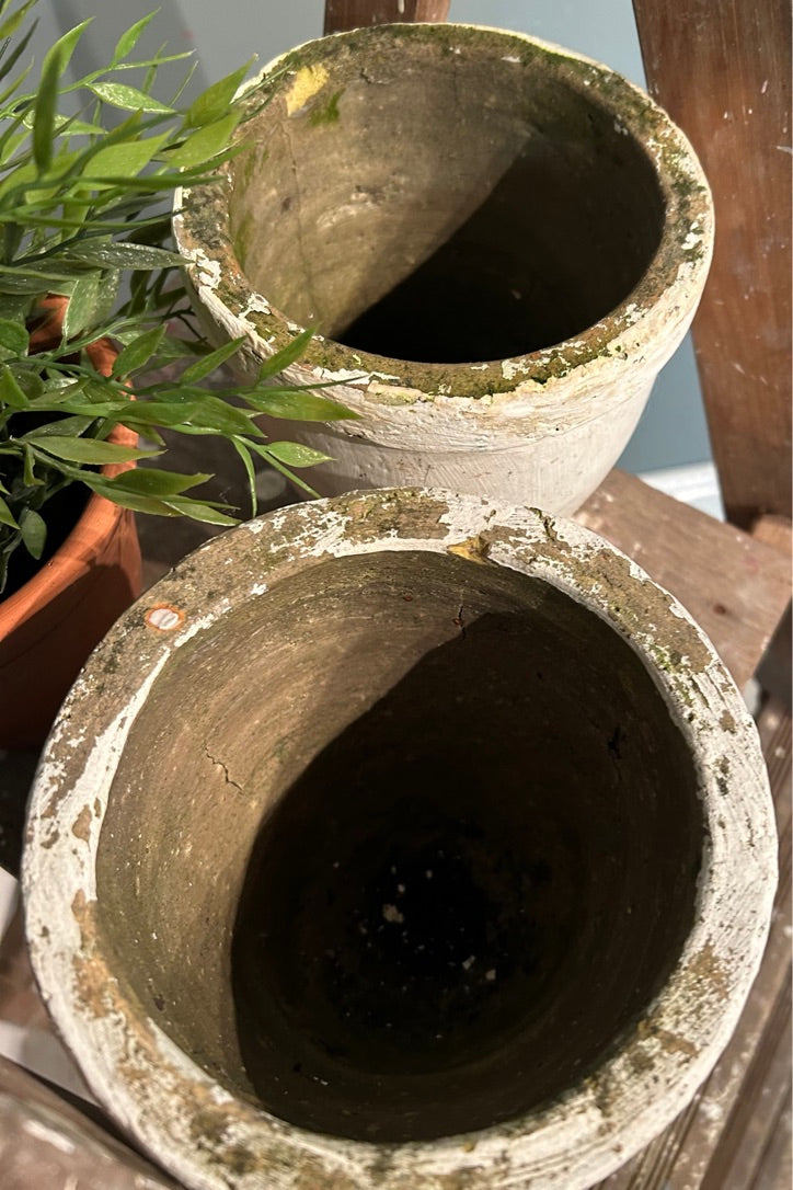 Pair of Small Garden Pots - Painted White