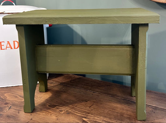 Painted Pine Stool - Green