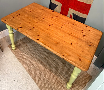 Small Vintage Painted Pine Farmhouse Table