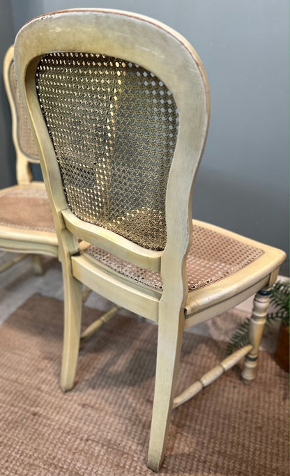 Pair of French Vintage Painted Dinning Chairs