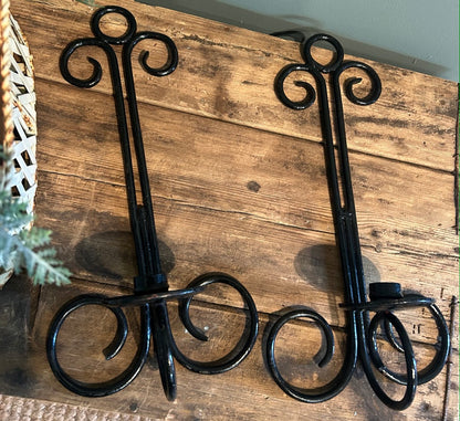 Vintage Galvanised Black Wall Sconces