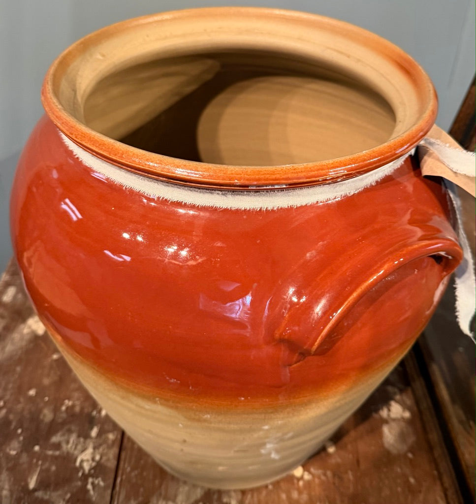 Large French Vintage Glazed Pot