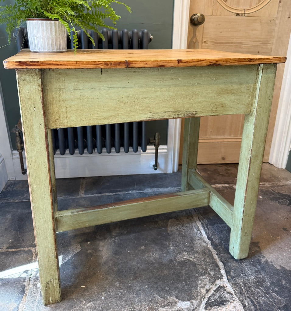 Small Vintage Pine Painted Kitchen Side Work Table