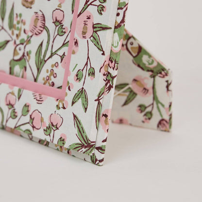 Pretty Floral Block Printed Picture Frame (5x7) - Songbird Blush