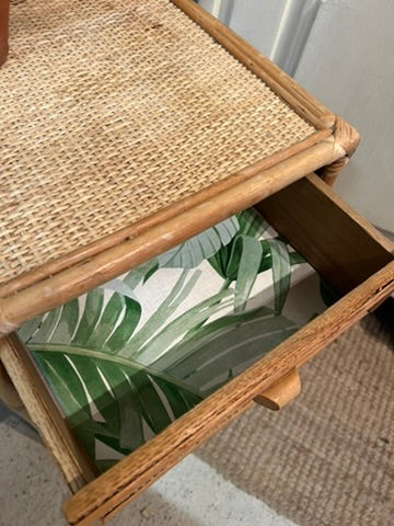 Vintage Bamboo Bedside Table