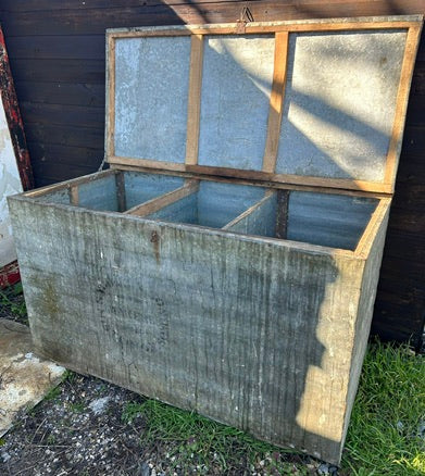 Large Vintage Reclaimed Galvanised Feed Bin