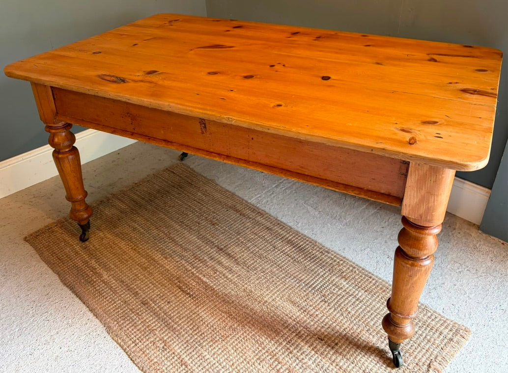 Small Vintage Pine Farmhouse Table