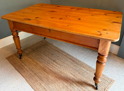 Small Vintage Pine Farmhouse Table