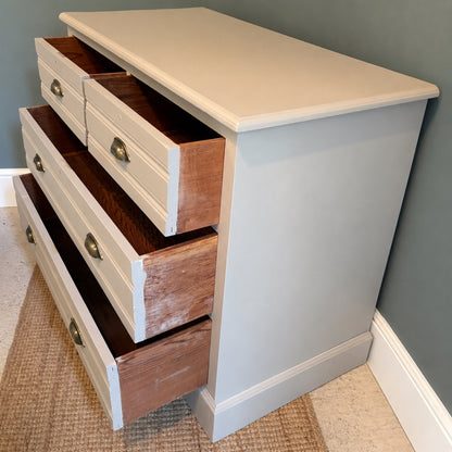 Vintage Painted Chest of Drawers - Frenchic Salt of the Earth with Cup handles