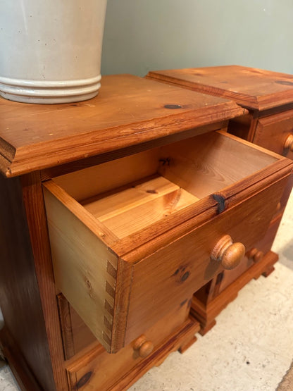 Pair of Pine Bedside Drawers