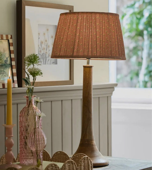 Traditional Vintage Style Pleated Tapered Lamp Shade - Terrcotta