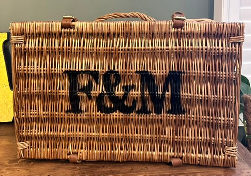 Wicker F & M hamper basket - Great storage