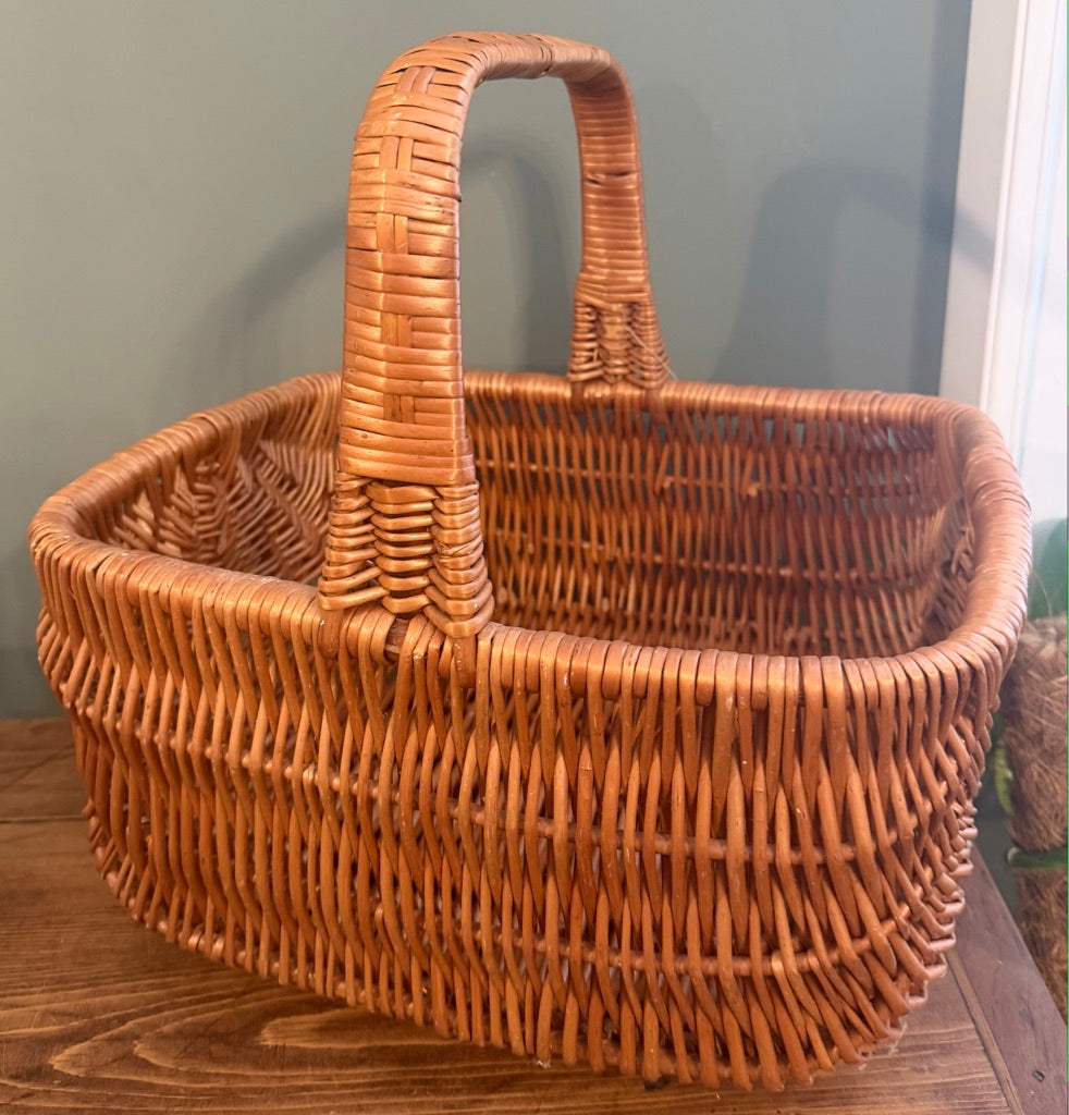Vintage Wicker Handled Basket