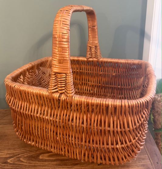Vintage Wicker Handled Basket