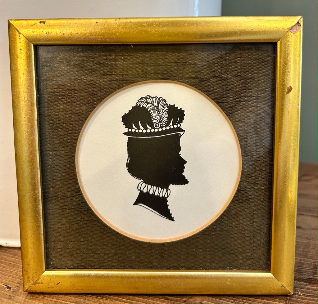 Small Vintage Female Framed Silhouette Portrait