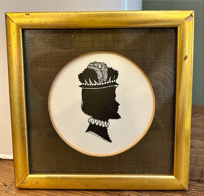 Small Vintage Female Framed Silhouette Portrait