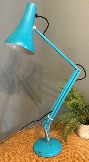 Vintage Turquoise retro Angle poise adjustable table lamp