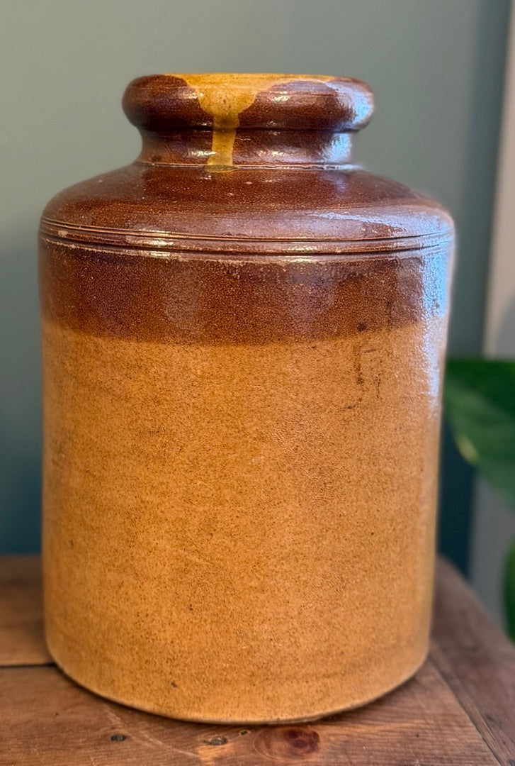 Vintage Stoneware Jar - Antique Vessel