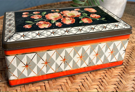 Vintage Floral Bakers Bro Tin