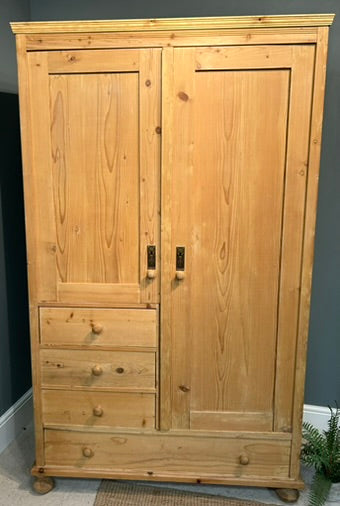 Antique Pine Cupboard Storage Wardrobe