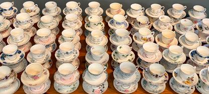 Job lot 15 Pretty Vintage Tea Cups & Saucers- Ideal for use at Tea Parties