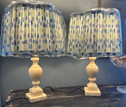 Pair of Vintage Alabaster Lamps