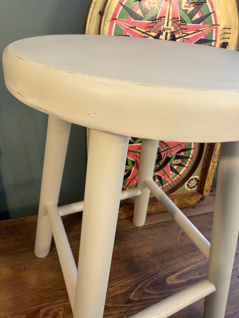 Painted Wooden Vintage Stool.