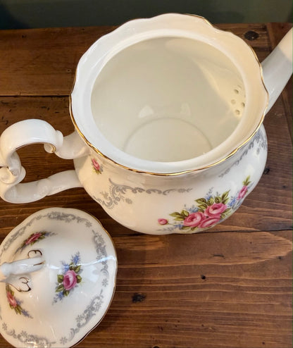 Medium Vintage Floral Royal Albert Tea Pot - Bone China Tranquillity