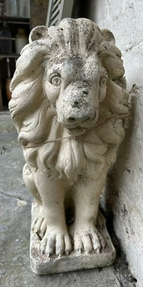 Vintage Concrete Lion Statue