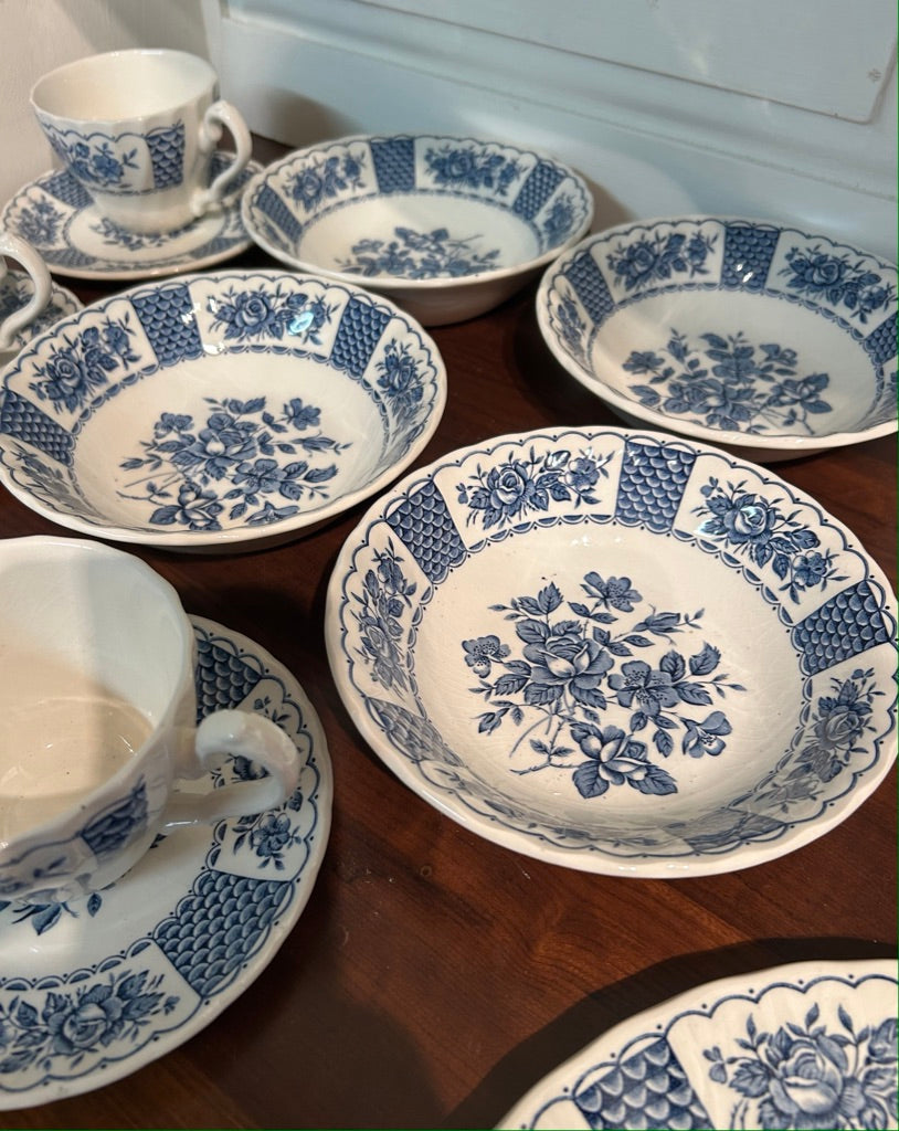 Vintage Melody Myott Ironstone- Plates, bowls and Tea cups and saucers