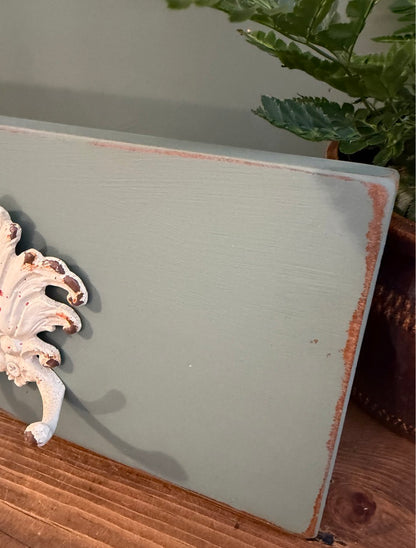 Painted Reclaimed Coat Hooks - Distressed Shabby Finish Green