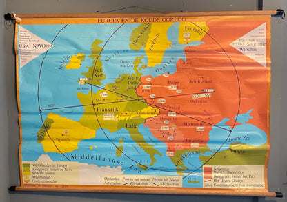Vintage Educational Map Poster - Dutch Europe in the Cold War  *A