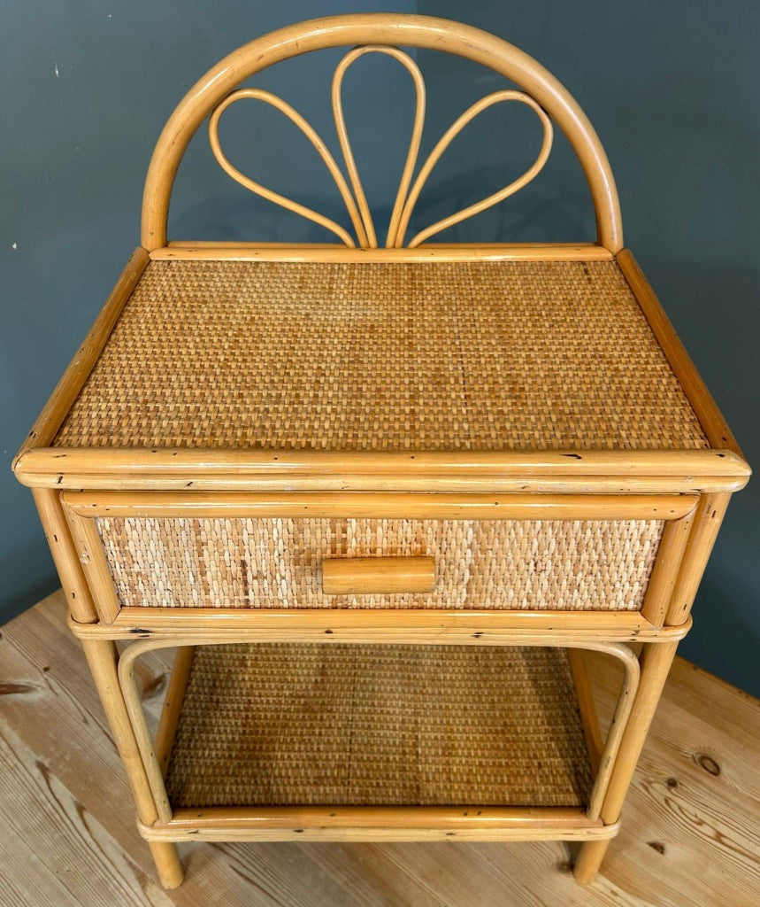Vintage Bamboo Bedside Table