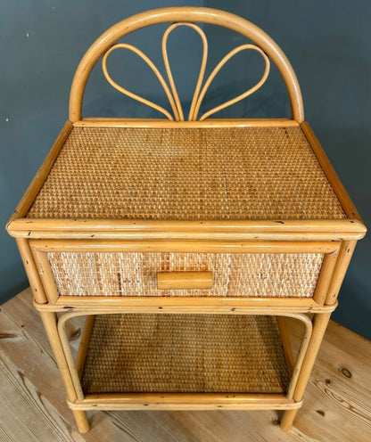 Vintage Bamboo Bedside Table