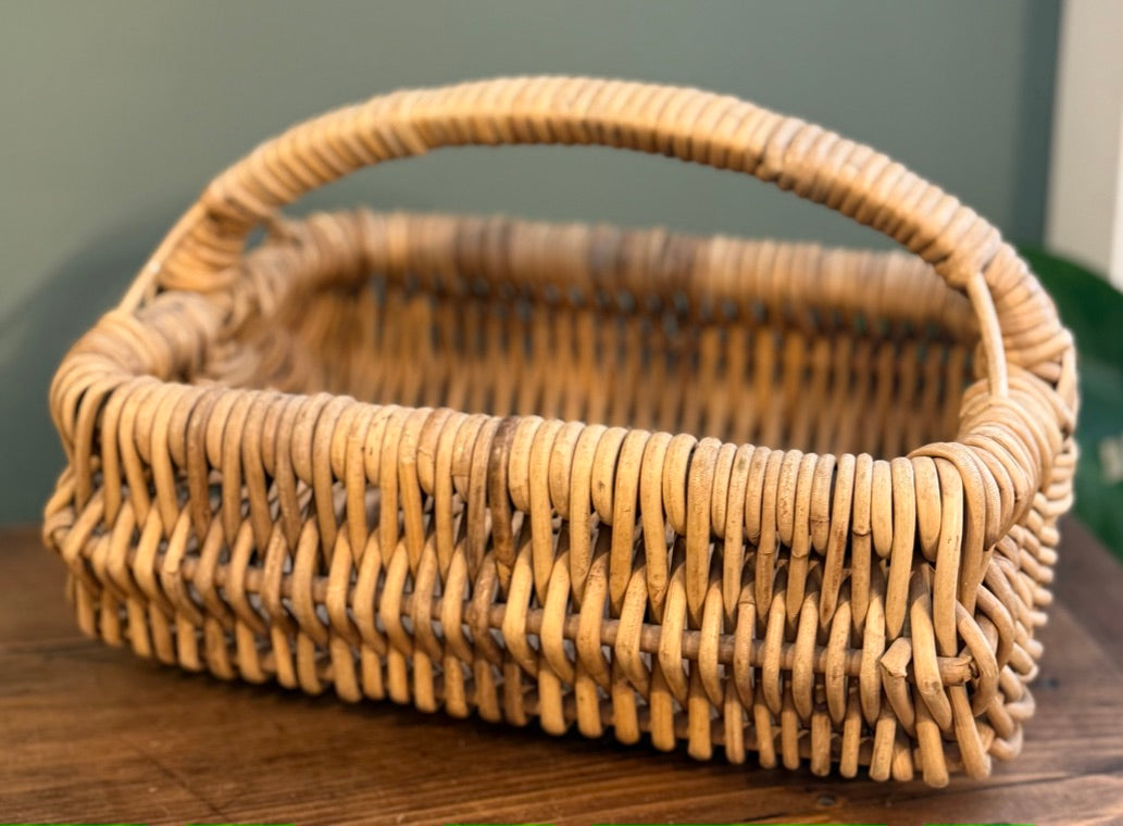 Vintage Wicker Handled Basket